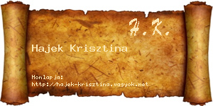 Hajek Krisztina névjegykártya